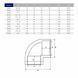 Коліно ПВХ Hidroten 1002063, 90&deg;, з металевим кільцем, d90-2"