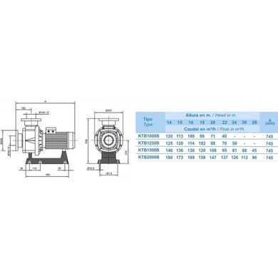 Hayward HCP112003E1 KTB2000 T2.B 169 м3/год насос для басейну - водоспаду - фонтану - 112003E1