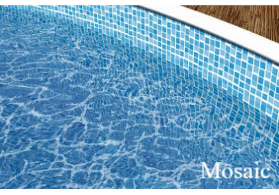 Комплект бассейна Azuro 402 DL, цвет Wood, 4.6 х 1.2м (каркас 402 DL пленка Mosaic, комплект песочного фильтра, комплект скиммера, без лестницы)