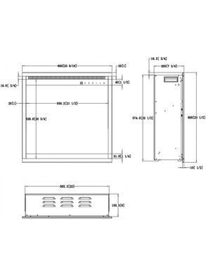 Каминокомплект AFLAMO SUND Дуб + 3D 60x60
