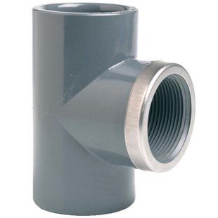Тройник ПВХ Effast RGRTIR050F 90&deg; c металлическим кольцом d50x1-1/2"