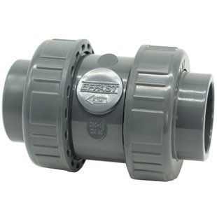 Зворотний клапан ПВХ Effast CERCBE050F кульовий, з внутрішнім різьбленням 1 1/2" та ущільненням EPDM, d50
