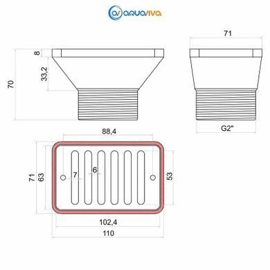 Форсунка всмоктувальна Aquaviva SP0029 для переливу, під бетон.