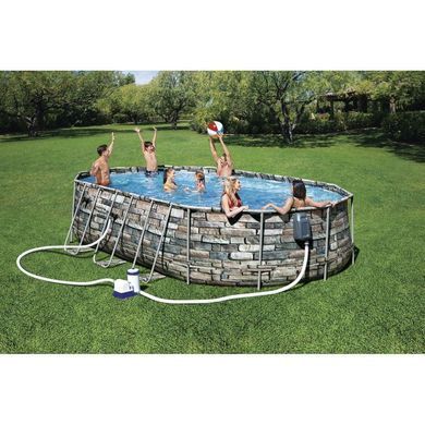 Каркасный бассейн Bestway 56719 (610х366х122 см) с картриджным фильтром и лестницей