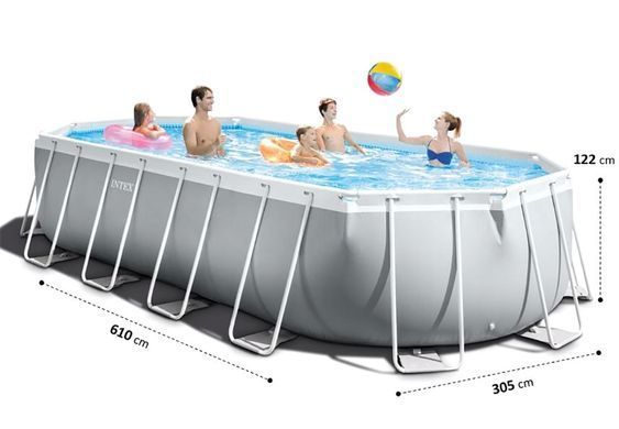 Басейн Каркасний Intex 26798, 610х305х122 см (фільтр-насос, сходи, тент)◄ Попередній