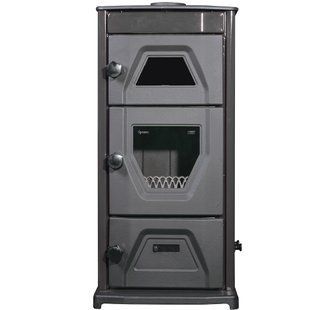 Дровяная печь-камин &laquo;евро буржуйка&raquo; с духовкой Duval EK-5111 BL (BLACK EDITION)