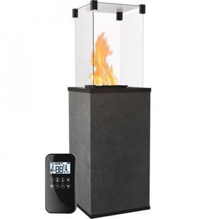 Газовый обогреватель Kratki PATIO керамогранит BLEND NERO - пульт (8,2 кВт)