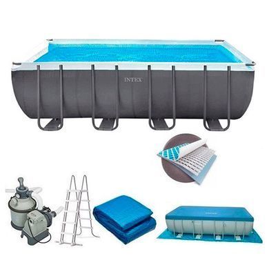КАРКАСНИЙ БАСЕЙН INTEX, 549Х274Х132СМ (ПІСОЧНИЙ НАСОС, СХОДИ, ТЕНТ, ПІДСТИЛКА)