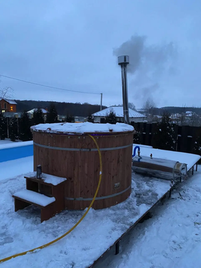 Дровяной нагреватель для бассейнов и купелей FIREPOOL 40-45 КВТ с дымоходом