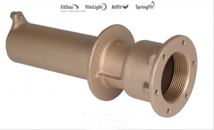 Стеновой проход, 240 мм, подкл 2"х1,5" из бронзы