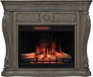 Каминокомплект aflamo Lexington Gray серый + LED 90 3D