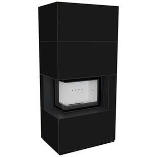 Камин Kratki FLOKI BOX левый 8 kW &Oslash; 160 в корпусе с керамогранита NERO ASSOLUTO
