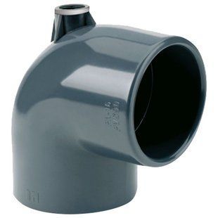 Угол ПВХ Hidroten "AIR" 1001590, 90&deg;, с метал. кольцом, d50-3/4"