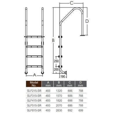 Сходи Emaux Standard SLF315-SR (3 ступ.)