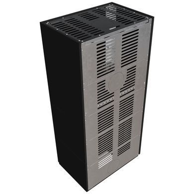 Камін Kratki FLOKI BOX лівий 8 kW &Oslash; 160 в обудові з керамограніту NERO ASSOLUTO