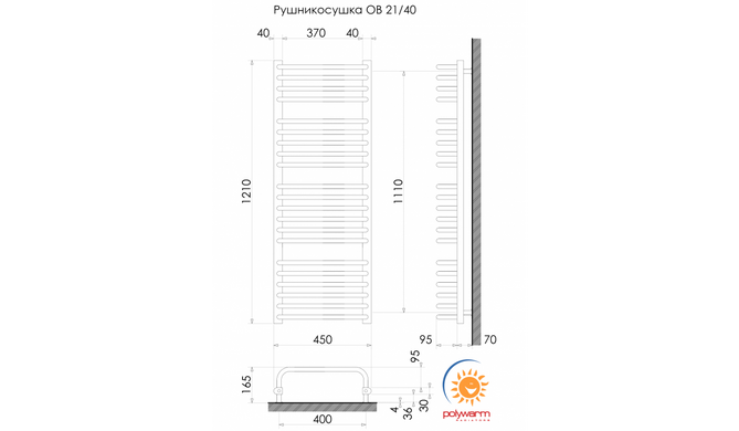 Радіатор опалення для ванної кімнати Polywarm WU21/45
