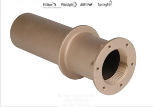 Стеновой проход, 240 мм, подкл 2"х 2" из бронзы