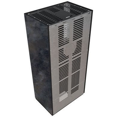 Камін Kratki FLOKI BOX лівий 8 kW &Oslash; 160 в обудові з керамограніту OSSIDO NERO