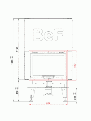 Каминная топка BeF DOUBLE V 7 N FEEL