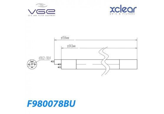 Лампа змінна для УФ-стерилізатора VGE T5 40W 4P Red Base G 40Вт
