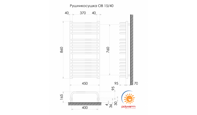 Радиатор отопления для ванной комнаты Polywarm WU15/45