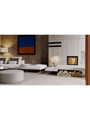 Камінна топка з водяним контуром Defro Home RIVA SM SHORT (чорний шамот)