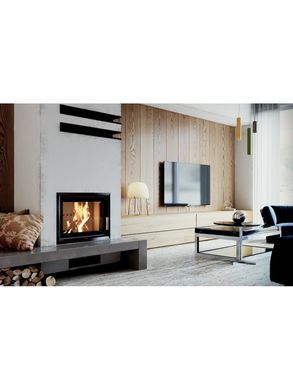 Камінна топка з водяним контуром Defro Home RIVA SM SHORT (чорний шамот)