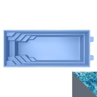 Композитный бассейн Rhino Pools Monaco Shadow grey 8.5х3.7х1.5 м (Monaco 850 SHG + PUHC)