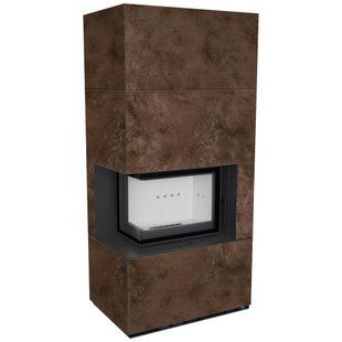 Камин Kratki FLOKI BOX левый 8 kW &Oslash; 160 в корпусе с керамогранита OXIDE MORO