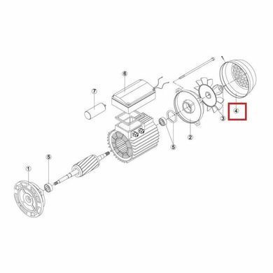 Кришка вентилятора насоса Kripsol KAN/KT/KTB/KAL/KL/KRF/KRB/BC/BCP/BCG/BCPG/BF/BB/BTP MEC132 (RMOT0004.07R)