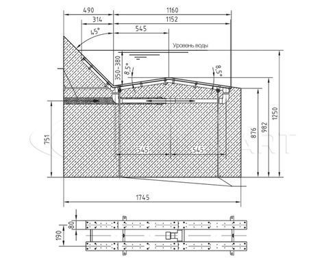 Монтажна ніша для лежака 2шт з бронзи