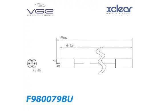 Змінна ультрафіолетова лампа Lamp VGE T5 75W 4P Red Base G 75Вт