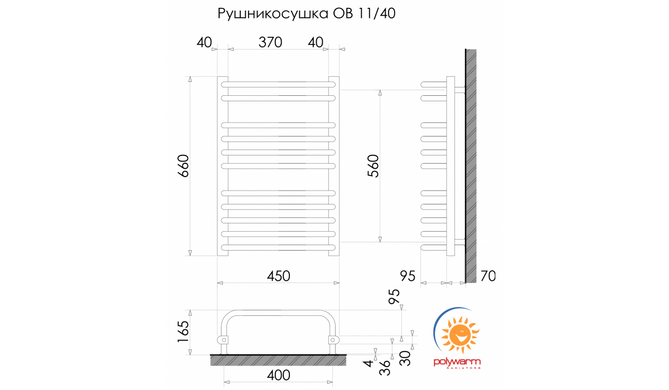 Радіатор опалення для ванної кімнати Polywarm WU11/45