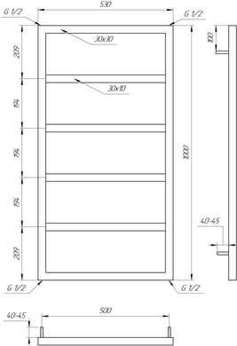 Полотенцесушитель Dual 80x53 см