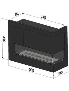 Біокамін Simple Fire CORNER 600 R Зі склом