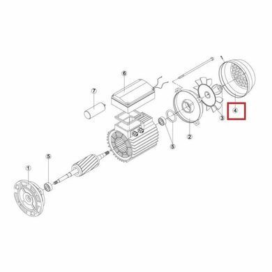 Кришка вентилятора насоса Kripsol KAN/KT/KAL/KL/KRF/KRB/BC/BCP/BCG/BCPG/BF/BB MEC112 (RMOT0004.06R)