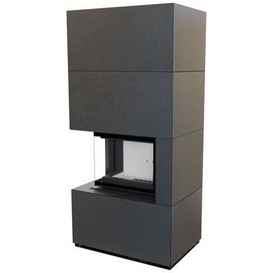 Камін Kratki FLOKI BOX лівий 8 kW &Oslash; 160 в обудові модульній INDIAN BLACK
