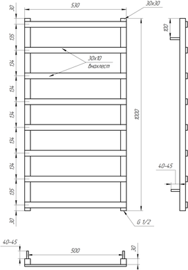 Електрична сушка для рушників Genesis-Aqua Basis Light 120x53 см