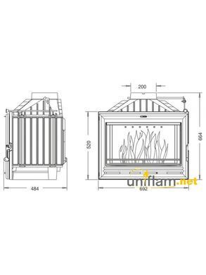 Каминная топка Uniflam 700 OPTION ECO с шибером