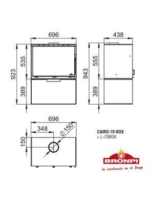 Сталева піч Bronpi CAIRO 70 BOX + L 70 BOX