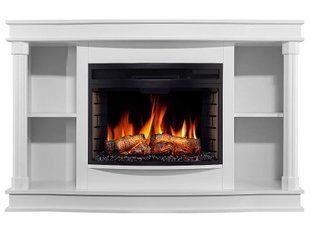 Каминокомплект ArtiFlame Alioth AF28S белый с обогревом и звуком горения огня