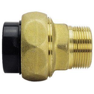 Муфта разборная переходная Praher ПВХ/латунь с наружной резьбой, d50x1-1/2"