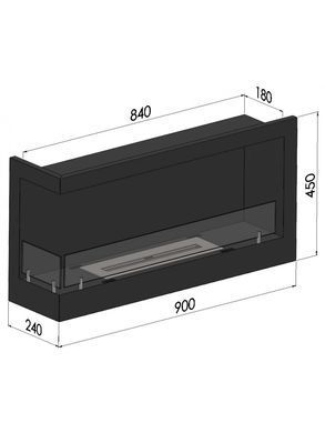 Біокамін Simple Fire CORNER 900 L Зі склом