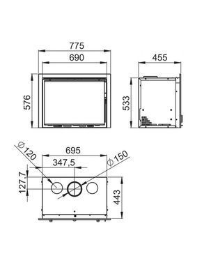 Сталева піч Bronpi CAIRO 70 BOX
