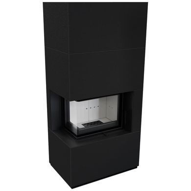 Камин Kratki FLOKI BOX левый 8 kW &Oslash; 160 в корпусе ZIMBABWE NERO