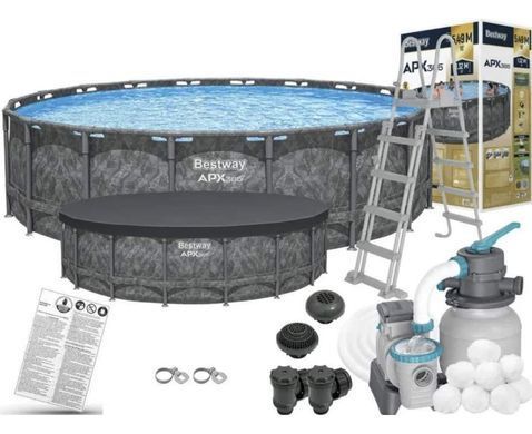 Каркасный бассейн Bestway 561JZ APX365 Winterproof полный набор с системой песчаных фильтров &Oslash; 671 x 132 см