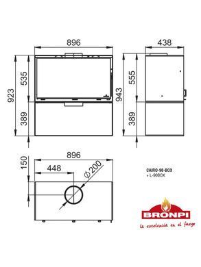 Стальная печь Bronpi CAIRO 90 BOX + L 90 BOX