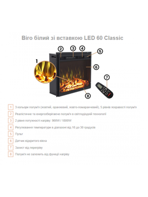 Каминокомплект Aflamo VIGO Темный дуб + LED 60