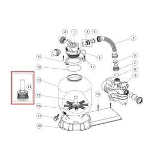 Дюзова коробка 89011602 у комплекті з трубою для Emaux P350