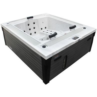 Гідромасажний басейн Aquajoy Marmaris (230х198х89 см), Сріблясто-білий мармур